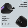pTron Fusion Buzz 14W Bluetooth Speaker with Pristine Sound, 8hrs Playback, Rhythmic RGB LEDs, Multi-Play Modes BT5.3/TF Card/USB, TWS Feature, Integrated Button Controls, Type-C Charging (Black)