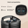 pTron Fusion Quad 40W Bluetooth Karaoke Party Speaker with 3M Wired Mic & Vivid RGB Lights, 6H Playtime, Mic Volume Control, 5 Equalizer Settings, BT/USB/SD Playback & Type-C Charging (Coal Black)
