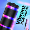 pTron Fusion Theatre 60W Karaoke Bluetooth Party Speaker with Punchy Stereo Sound, Rhythmic RGB Lights, 3m Wired Mic, 6H Playtime, 5 Equalisers, BT/USB/SD Card Playback & Type-C Charging (Coal Black)