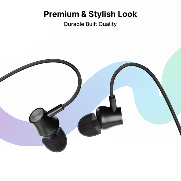 pTron Tangent Evolve w/ 50Hrs Playtime, HD Mic, Pristine Sound, 14mm Drivers, Bluetooth V5.3 w/Dual-Device Pairing Wireless Neckband, Magnetic Buds, Voice Assistant, Type-C Fast Charging & IPX4 (Black)
