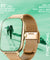 pTron Pulsefit Vibe 1.85" Full Touch Display Smartwatch, Bluetooth Calling, 600 NITS, Digital Crown, Metal Mesh Strap, 100+ Watch Faces, HR, Sports Mode, 5 Days Battery Life (Gold)