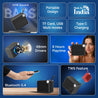 pTron Funk Rap 10W Mini Bluetooth Speaker with Pristine Sound, 8 Hours Playtime, Multi-Playback Modes-BT5.4/TF Card/USB, Front Metal Grill, Type-C Fast Charging, Multi-function Control Buttons (Black)