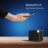 pTron Funk Rap 10W Mini Bluetooth Speaker with Pristine Sound, 8 Hours Playtime, Multi-Playback Modes-BT5.4/TF Card/USB, Front Metal Grill, Type-C Fast Charging, Multi-function Control Buttons (Black)