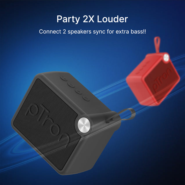 pTron Funk Rap 10W Mini Bluetooth Speaker with Pristine Sound, 8 Hours Playtime, Multi-Playback Modes-BT5.4/TF Card/USB, Front Metal Grill, Type-C Fast Charging, Multi-function Control Buttons (Black)