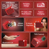 pTron Funk Rap 10W Mini Bluetooth Speaker with Pristine Sound, 8 Hours Playtime, Multi-Playback Modes-BT5.4/TF Card/USB, Front Metal Grill, Type-C Fast Charging, Multi-function Control Buttons (Red)