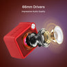 pTron Funk Rap 10W Mini Bluetooth Speaker with Pristine Sound, 8 Hours Playtime, Multi-Playback Modes-BT5.4/TF Card/USB, Front Metal Grill, Type-C Fast Charging, Multi-function Control Buttons (Red)
