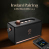 pTron Fusion Pro Retro Signature 20W Bluetooth Speaker with Pristine Sound, 8 Hours Playtime, Dual Drivers, Playback via BT5.3/USB/TF Card, Easy Controls, Portable Speaker & Type C Charging (Black)