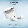 pTron Basspods P81 in-Ear Wireless Earbuds, Pristine Sound, 32Hrs Playtime, Clear Calls TWS Earbuds, Bluetooth V5.1 Headphone, Type-C Fast Charging, Voice Assist & IPX4 Water Resistant (White)