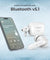 pTron Basspods P81 in-Ear Wireless Earbuds, Pristine Sound, 32Hrs Playtime, Clear Calls TWS Earbuds, Bluetooth V5.1 Headphone, Type-C Fast Charging, Voice Assist & IPX4 Water Resistant (White)