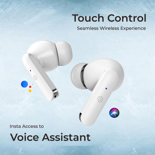 pTron Basspods P81 in-Ear Wireless Earbuds, Pristine Sound, 32Hrs Playtime, Clear Calls TWS Earbuds, Bluetooth V5.1 Headphone, Type-C Fast Charging, Voice Assist & IPX4 Water Resistant (White)
