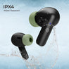 pTron Basspods P81 In-Ear Wireless Earbuds, Pristine Sound, 32Hrs Playtime, Clear Calls TWS Earbuds, Bluetooth V5.1 Headphone, Type-C Fast Charging, Voice Assist & IPX4 Water Resistant (Black & Green)