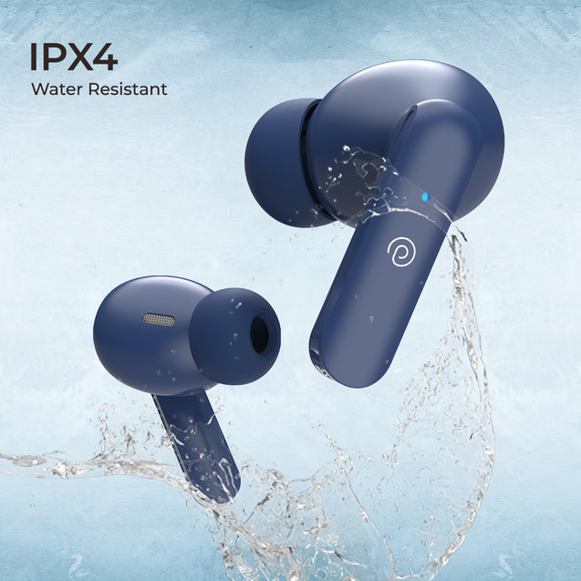 pTron Basspods P81 in-Ear Wireless Earbuds, Pristine Sound, 32Hrs Playtime, Clear Calls TWS Earbuds, Bluetooth V5.1 Headphone, Type-C Fast Charging, Voice Assist & IPX4 Water Resistant (Blue)