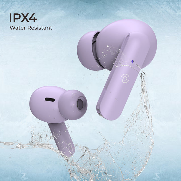 pTron Basspods P81 in-Ear Wireless Earbuds, Pristine Sound, 32Hrs Playtime, Clear Calls TWS Earbuds, Bluetooth V5.1 Headphone, Type-C Fast Charging, Voice Assist & IPX4 Water Resistant (Light Lilac)