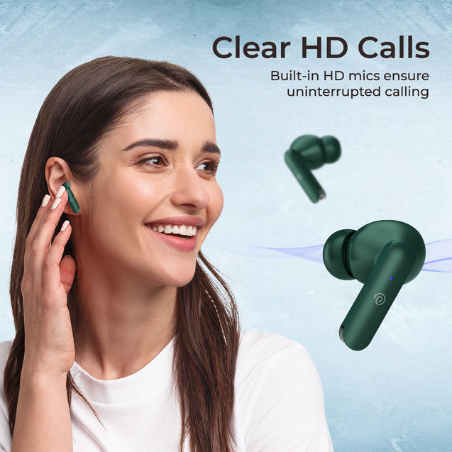 pTron Basspods P81 in-Ear Wireless Earbuds, Pristine Sound, 32Hrs Playtime, Clear Calls TWS Earbuds, Bluetooth V5.1 Headphone, Type-C Fast Charging, Voice Assist & IPX4 Water Resistant (Green)