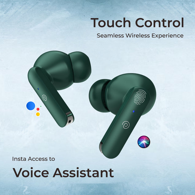pTron Basspods P81 in-Ear Wireless Earbuds, Pristine Sound, 32Hrs Playtime, Clear Calls TWS Earbuds, Bluetooth V5.1 Headphone, Type-C Fast Charging, Voice Assist & IPX4 Water Resistant (Green)