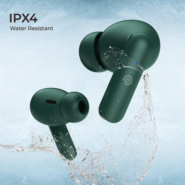 pTron Basspods P81 in-Ear Wireless Earbuds, Pristine Sound, 32Hrs Playtime, Clear Calls TWS Earbuds, Bluetooth V5.1 Headphone, Type-C Fast Charging, Voice Assist & IPX4 Water Resistant (Green)