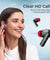 pTron Basspods P81 in-Ear Wireless Earbuds, Pristine Sound, 32Hrs Playtime, Clear Calls TWS Earbuds, Bluetooth V5.1 Headphone, Type-C Fast Charging, Voice Assist & IPX4 Water Resistant (Black & Red)