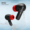 pTron Basspods P81 in-Ear Wireless Earbuds, Pristine Sound, 32Hrs Playtime, Clear Calls TWS Earbuds, Bluetooth V5.1 Headphone, Type-C Fast Charging, Voice Assist & IPX4 Water Resistant (Black & Red)