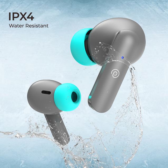 pTron Basspods P81 in-Ear Wireless Earbuds, Pristine Sound, 32Hrs Playtime, Clear Calls TWS Earbuds, Bluetooth V5.1 Headphone, Type-C Fast Charging, Voice Assist & IPX4 Water Resistant (Grey)
