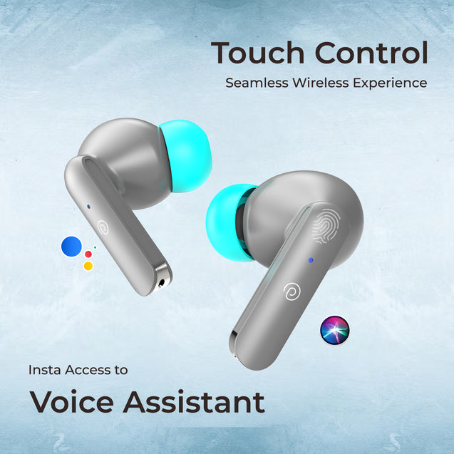 pTron Basspods P81 in-Ear Wireless Earbuds, Pristine Sound, 32Hrs Playtime, Clear Calls TWS Earbuds, Bluetooth V5.1 Headphone, Type-C Fast Charging, Voice Assist & IPX4 Water Resistant (Grey)