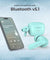 pTron Basspods P81 in-Ear Wireless Earbuds, Pristine Sound, 32Hrs Playtime, Clear Calls TWS Earbuds, Bluetooth V5.1 Headphone, Type-C Fast Charging, Voice Assist & IPX4 Water Resistant (Mint Green)