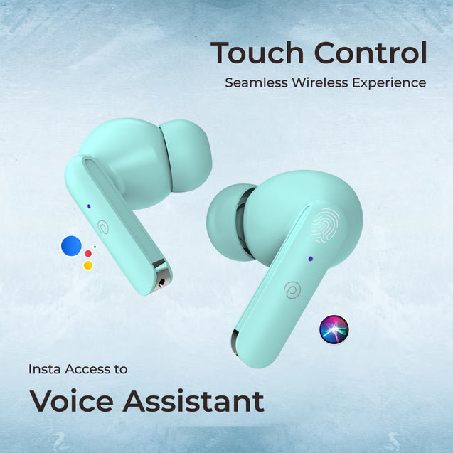 pTron Basspods P81 in-Ear Wireless Earbuds, Pristine Sound, 32Hrs Playtime, Clear Calls TWS Earbuds, Bluetooth V5.1 Headphone, Type-C Fast Charging, Voice Assist & IPX4 Water Resistant (Mint Green)