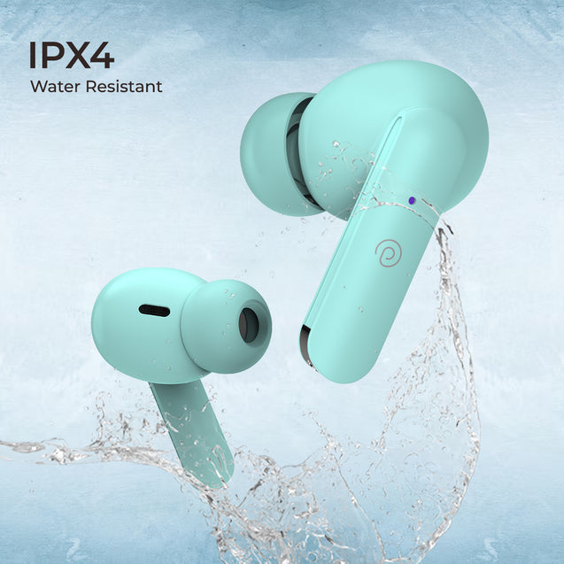 pTron Basspods P81 in-Ear Wireless Earbuds, Pristine Sound, 32Hrs Playtime, Clear Calls TWS Earbuds, Bluetooth V5.1 Headphone, Type-C Fast Charging, Voice Assist & IPX4 Water Resistant (Mint Green)