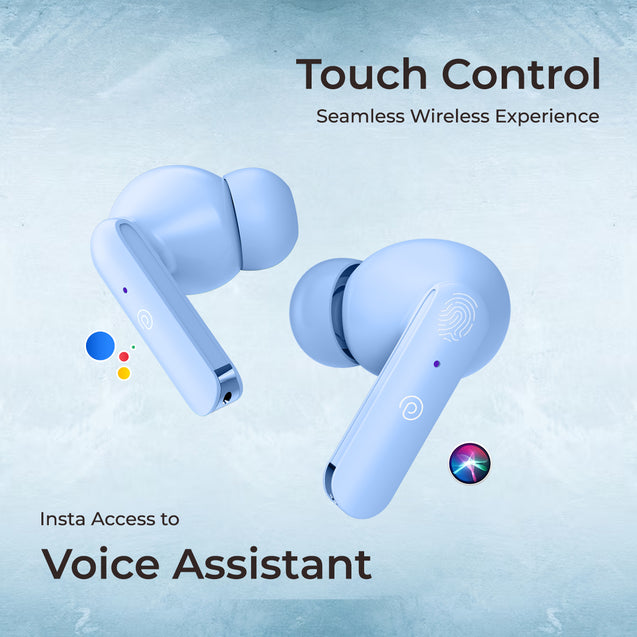 pTron Basspods P81 in-Ear Wireless Earbuds, Pristine Sound, 32Hrs Playtime, Clear Calls TWS Earbuds, Bluetooth V5.1 Headphone, Type-C Fast Charging, Voice Assist & IPX4 Water Resistant (Blue Matt)