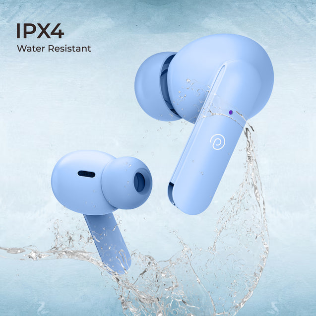 pTron Basspods P81 in-Ear Wireless Earbuds, Pristine Sound, 32Hrs Playtime, Clear Calls TWS Earbuds, Bluetooth V5.1 Headphone, Type-C Fast Charging, Voice Assist & IPX4 Water Resistant (Blue Matt)