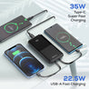 pTron Dynamo Bolt 20000mAh 35W Super Fast Charging, USB Type-C Input Power Bank Compatible with QC3.0/PD3.0 (Power Delivery), Built-in Charging Cables, 4 Charging Outputs, Type-C Input/Output Port (Black)