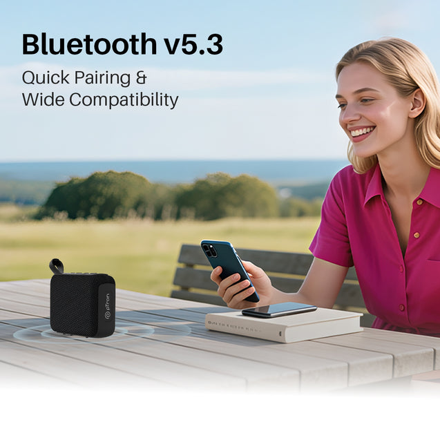 pTron Funk Wow 6W Ultra Portable Bluetooth Speaker with Pristine Sound, IPX5 Water-Resistance, 10hrs Playtime, Multi-Playback Modes, True Wireless Feature, Lightweight & Type C Charging (Black)