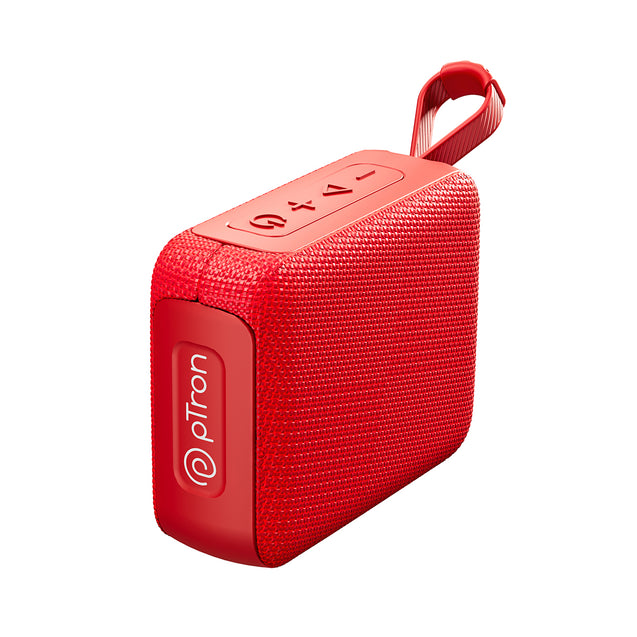 pTron Funk Wow 6W Ultra Portable Bluetooth Speaker with Pristine Sound, IPX5 Water-Resistance, 10hrs Playtime, Multi-Playback Modes, True Wireless Feature, Lightweight & Type C Charging (Red)