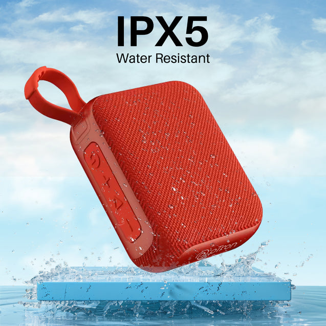 pTron Funk Wow 6W Ultra Portable Bluetooth Speaker with Pristine Sound, IPX5 Water-Resistance, 10hrs Playtime, Multi-Playback Modes, True Wireless Feature, Lightweight & Type C Charging (Red)