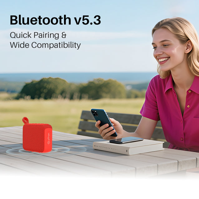 pTron Funk Wow 6W Ultra Portable Bluetooth Speaker with Pristine Sound, IPX5 Water-Resistance, 10hrs Playtime, Multi-Playback Modes, True Wireless Feature, Lightweight & Type C Charging (Red)