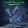 pTron Bassbuds Rogue W/ 40Ms Low-Latency Gaming, Clear Calls, 50Hrs Playtime, Pristine Sound, V5.3 Bluetooth in Ear Headphones, Snug-Fit, RGB Lights, Touch Control, Voice Assist, IPX5 Water Resistant (Blue)