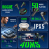 pTron Bassbuds Rogue W/ 40Ms Low-Latency Gaming, Clear Calls, 50Hrs Playtime, Pristine Sound, V5.3 Bluetooth in Ear Headphones, Snug-Fit, RGB Lights, Touch Control, Voice Assist, IPX5 Water Resistant (Black)