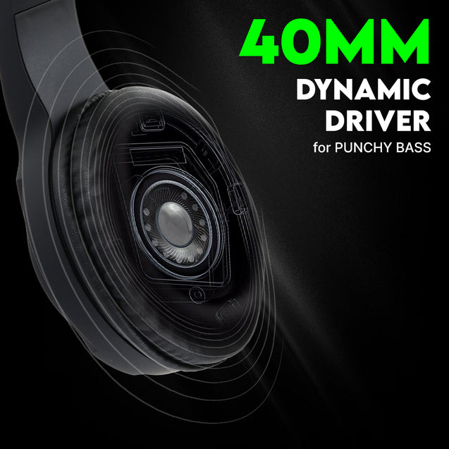 pTron Studio Sports Wireless BT Gaming Over-Ear Headphones, 30MS Low-Latency for Thrilling Gaming Experience, RGB Lights, Boom HD Mic w/AI ENC, 60Hr Playtime, Punchy Sound, Type-C Fast Charging (Black)
