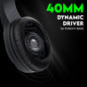 pTron Studio Sports Wireless BT Gaming Over-Ear Headphones, 30MS Low-Latency for Thrilling Gaming Experience, RGB Lights, Boom HD Mic w/AI ENC, 60Hr Playtime, Punchy Sound, Type-C Fast Charging (Black)