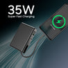pTron Dynamo Sprint 20000mAh 35W Super Fast Charging, USB Type-C Input Power Bank Compatible with QC3.0/PD3.0, Built-in Charging Cable, 3 Charging Outputs, Type-C Input/Output Port (Black)