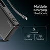 pTron Dynamo Sprint 20000mAh 35W Super Fast Charging, USB Type-C Input Power Bank Compatible with QC3.0/PD3.0, Built-in Charging Cable, 3 Charging Outputs, Type-C Input/Output Port (Black)
