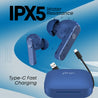 pTron Basspods Spell TWS Earbuds (Blue)