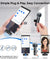 pTron KWM-1 Omnidirectional Type C Wireless Microphone w/DSP Noise Cancellation, Plug & Play, 25m Wireless Range, Lapel Wireless Collar Mic for Video Recording, Supports Type C Android, iPhone (Black)
