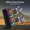pTron Fusion Saga 48W Bluetooth Party Speaker w/Pristine Sound, Dual Drivers, Rhythmic RGB Lights, 6Hrs Playtime, BT5.3/Aux/TF Card/USB Playback Modes, Type-C Charging, Portable Design (Black)