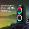 pTron Fusion Saga 48W Bluetooth Party Speaker w/Pristine Sound, Dual Drivers, Rhythmic RGB Lights, 6Hrs Playtime, BT5.3/Aux/TF Card/USB Playback Modes, Type-C Charging, Portable Design (Black)