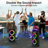 pTron Fusion Saga 48W Bluetooth Party Speaker w/Pristine Sound, Dual Drivers, Rhythmic RGB Lights, 6Hrs Playtime, BT5.3/Aux/TF Card/USB Playback Modes, Type-C Charging, Portable Design (Black)