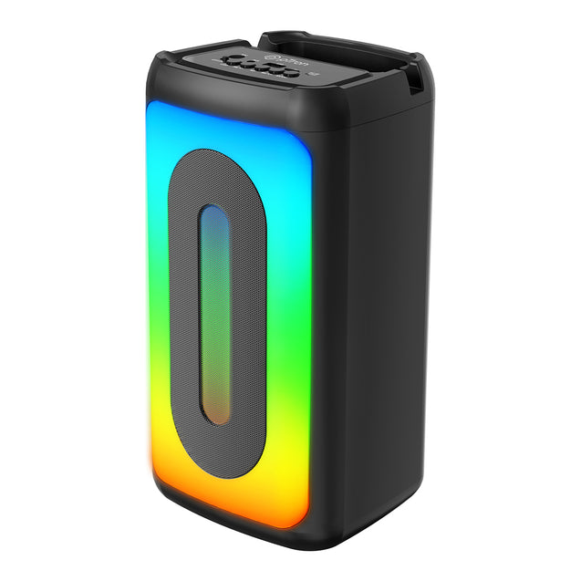 pTron Fusion Play 34W Bluetooth Party Speaker w/Pristine Sound, Rhythmic RGB Lights, 7 Hrs Playtime, BT5.3/Aux/TF Card/USB Playback Modes, Type-C Charging, Portable Design (Black)