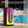 pTron Fusion Play 34W Bluetooth Party Speaker w/Pristine Sound, Rhythmic RGB Lights, 7 Hrs Playtime, BT5.3/Aux/TF Card/USB Playback Modes, Type-C Charging, Portable Design (Black)