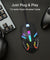 pTron Flick M12 Wired USB Mouse with 4 Buttons, 1600 DPI Optical Sensor, Precision Tracking, RGB Lights, 4 Adjustable DPI, Plug & Play Use, Ergonomic Design, for Windows OS (Black)