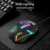 pTron Flick M12 Wired USB Mouse with 4 Buttons, 1600 DPI Optical Sensor, Precision Tracking, RGB Lights, 4 Adjustable DPI, Plug & Play Use, Ergonomic Design, for Windows OS (Black)