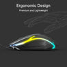pTron Flick M12 Wired USB Mouse with 4 Buttons, 1600 DPI Optical Sensor, Precision Tracking, RGB Lights, 4 Adjustable DPI, Plug & Play Use, Ergonomic Design, for Windows OS (Black)